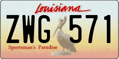LA license plate ZWG571