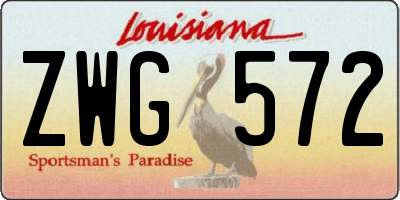 LA license plate ZWG572