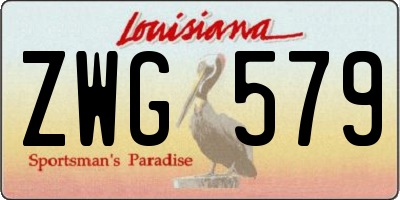 LA license plate ZWG579
