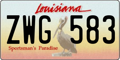 LA license plate ZWG583