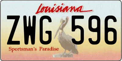 LA license plate ZWG596
