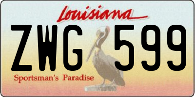 LA license plate ZWG599