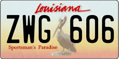 LA license plate ZWG606
