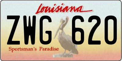 LA license plate ZWG620