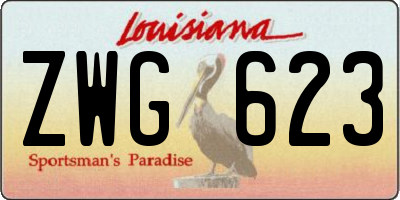 LA license plate ZWG623