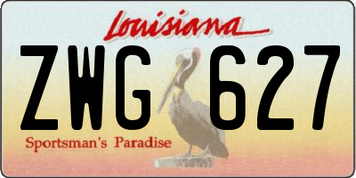 LA license plate ZWG627