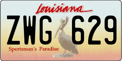 LA license plate ZWG629