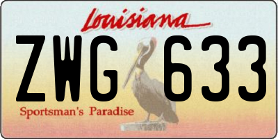LA license plate ZWG633