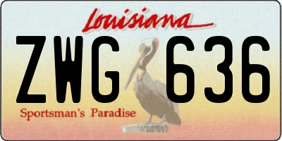LA license plate ZWG636