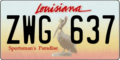 LA license plate ZWG637
