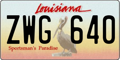 LA license plate ZWG640