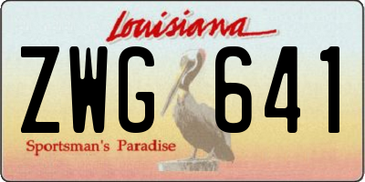 LA license plate ZWG641