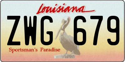 LA license plate ZWG679