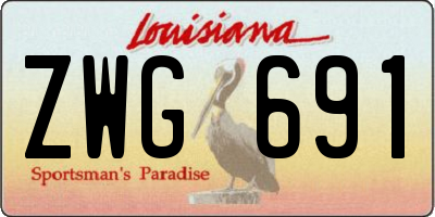 LA license plate ZWG691