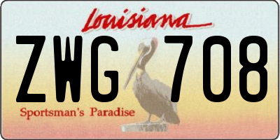 LA license plate ZWG708