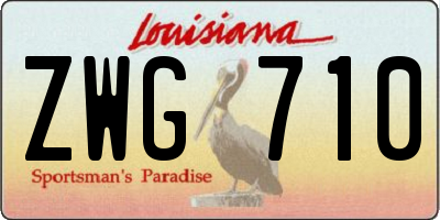 LA license plate ZWG710