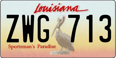 LA license plate ZWG713