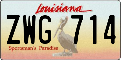 LA license plate ZWG714