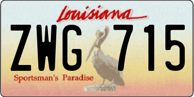 LA license plate ZWG715