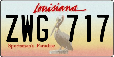 LA license plate ZWG717