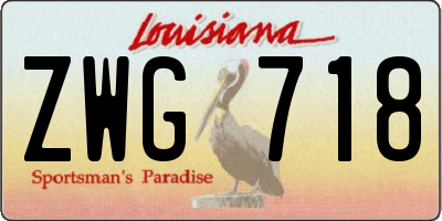 LA license plate ZWG718