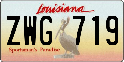 LA license plate ZWG719