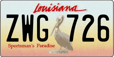 LA license plate ZWG726