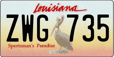 LA license plate ZWG735