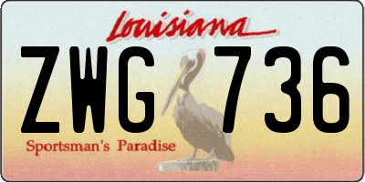 LA license plate ZWG736