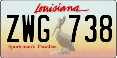 LA license plate ZWG738