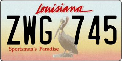 LA license plate ZWG745
