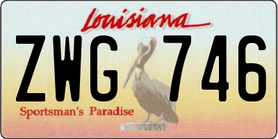 LA license plate ZWG746