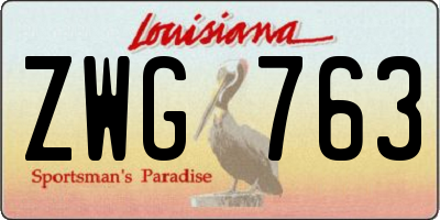LA license plate ZWG763