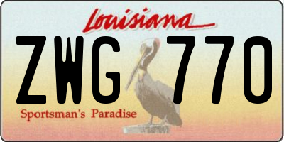 LA license plate ZWG770