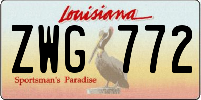 LA license plate ZWG772