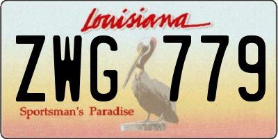 LA license plate ZWG779