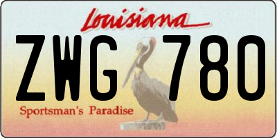 LA license plate ZWG780