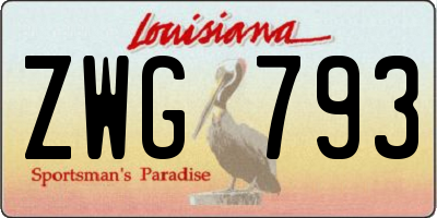 LA license plate ZWG793