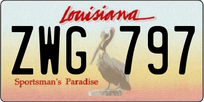 LA license plate ZWG797