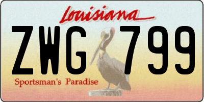 LA license plate ZWG799