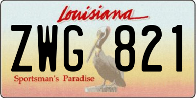 LA license plate ZWG821