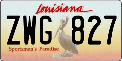 LA license plate ZWG827