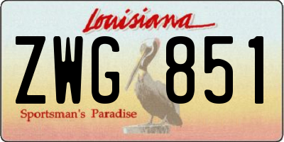 LA license plate ZWG851