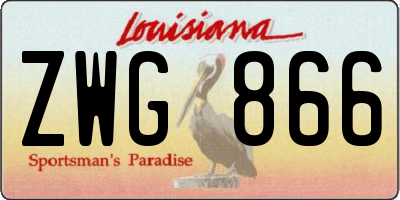 LA license plate ZWG866
