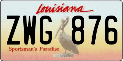 LA license plate ZWG876