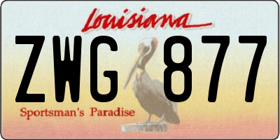 LA license plate ZWG877