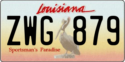 LA license plate ZWG879
