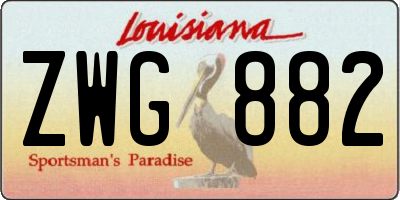 LA license plate ZWG882