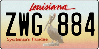 LA license plate ZWG884