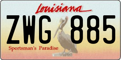 LA license plate ZWG885